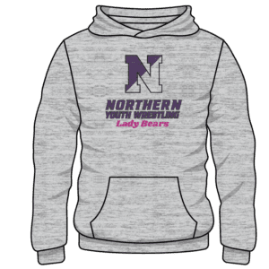 Northern York Youth Wrestling Custom Sublimated Decal Grey Hoodie