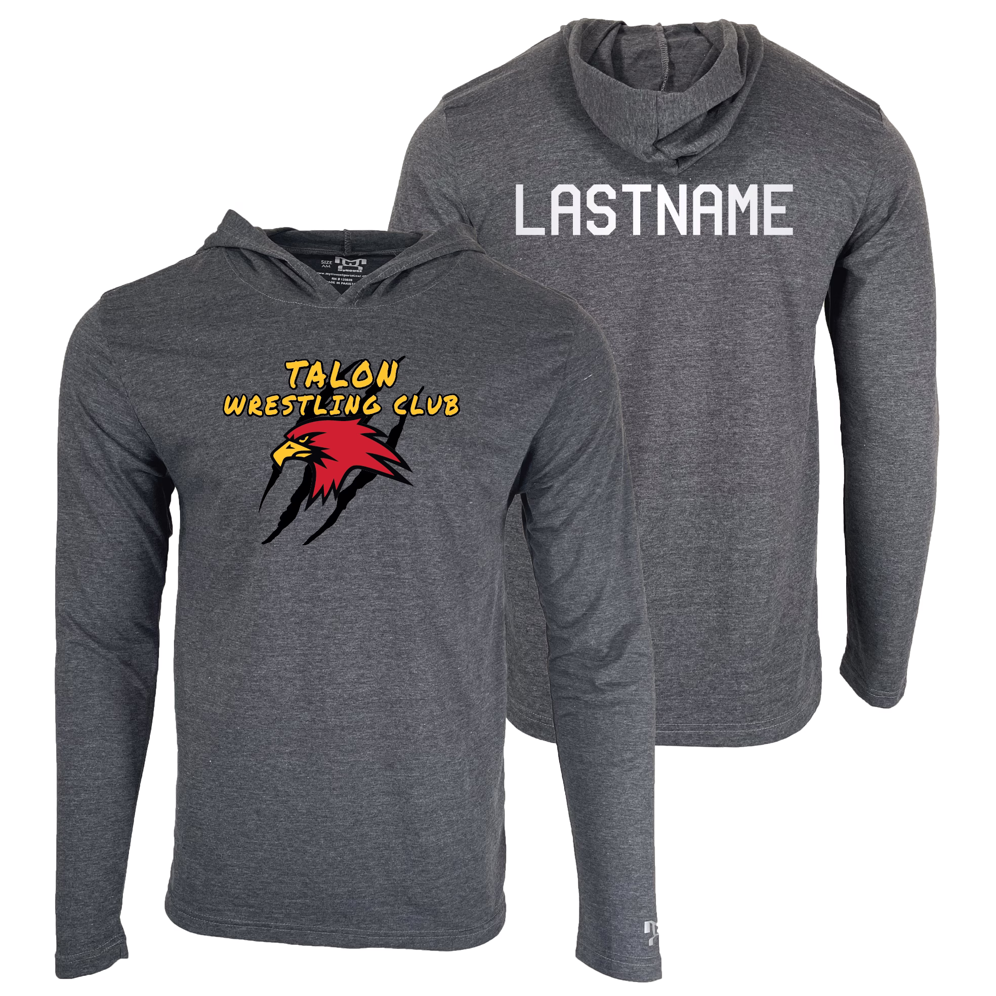 Talon Wrestling Club Custom Heat Press Long Sleeve Hoodie T-Shirt