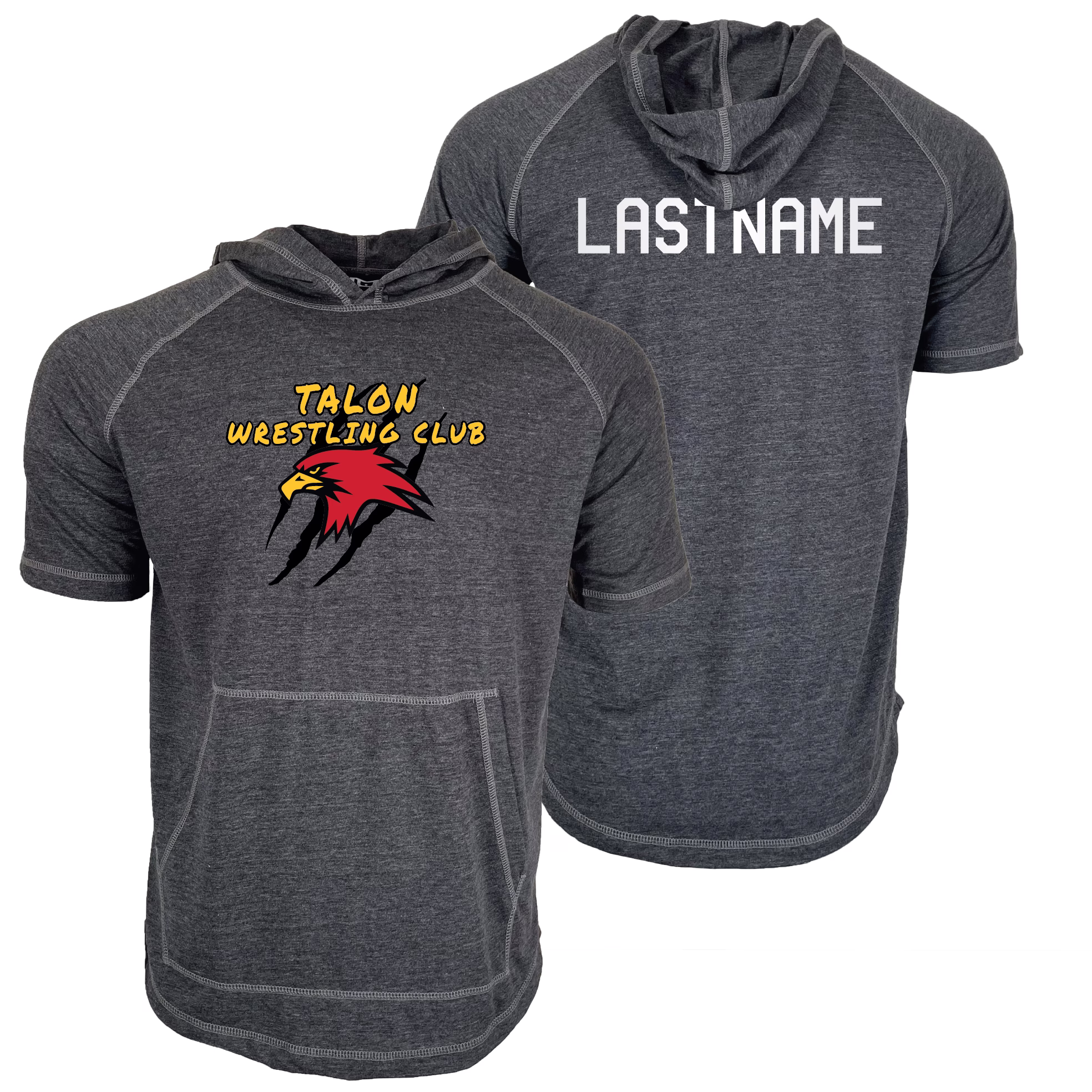 Talon Wrestling Club Custom Heat Press Short Sleeve Hoodie T-Shirt