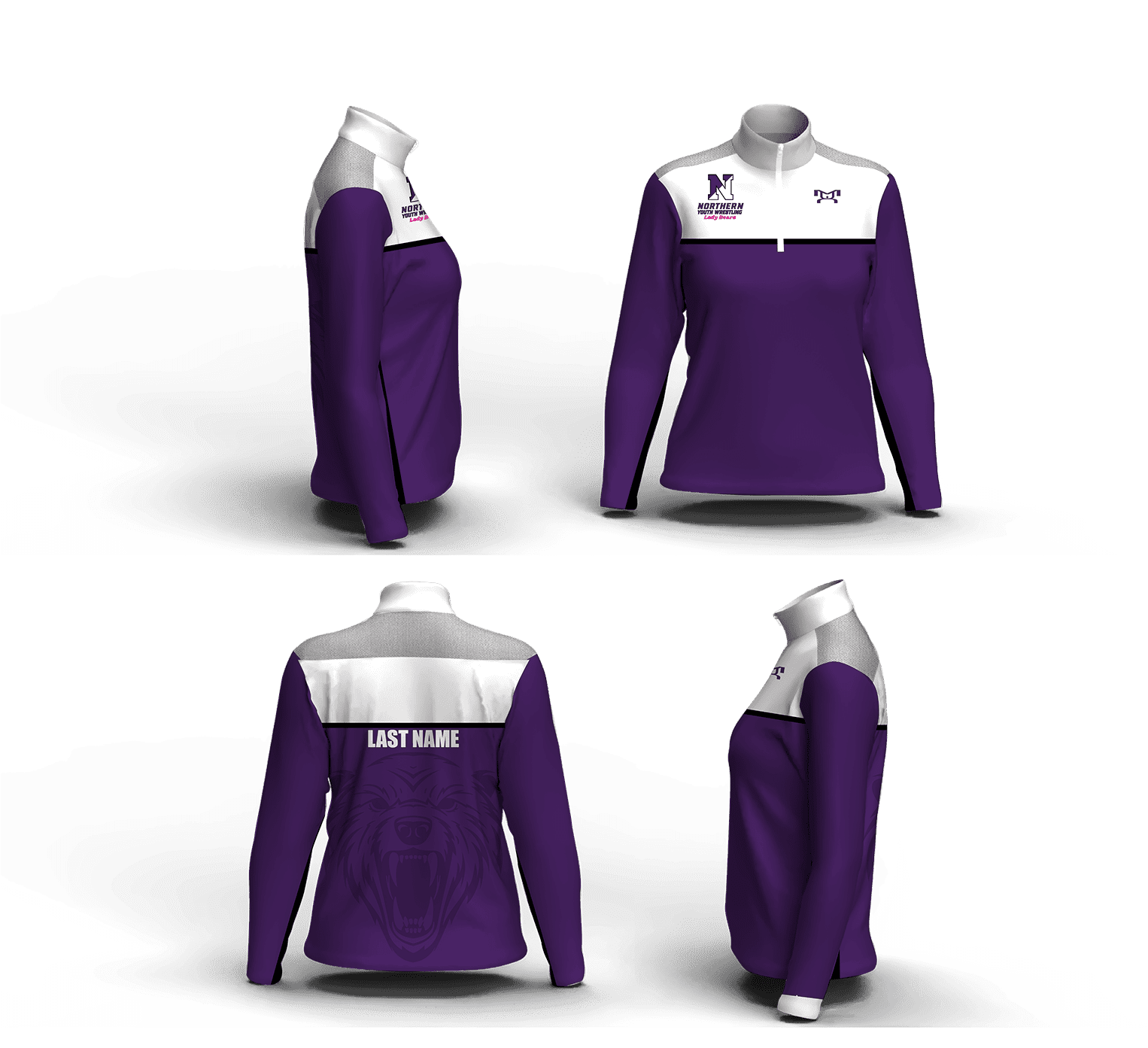 Northern York Youth Wrestling LADY BEARS Mid-Weight Custom Quarter Zip