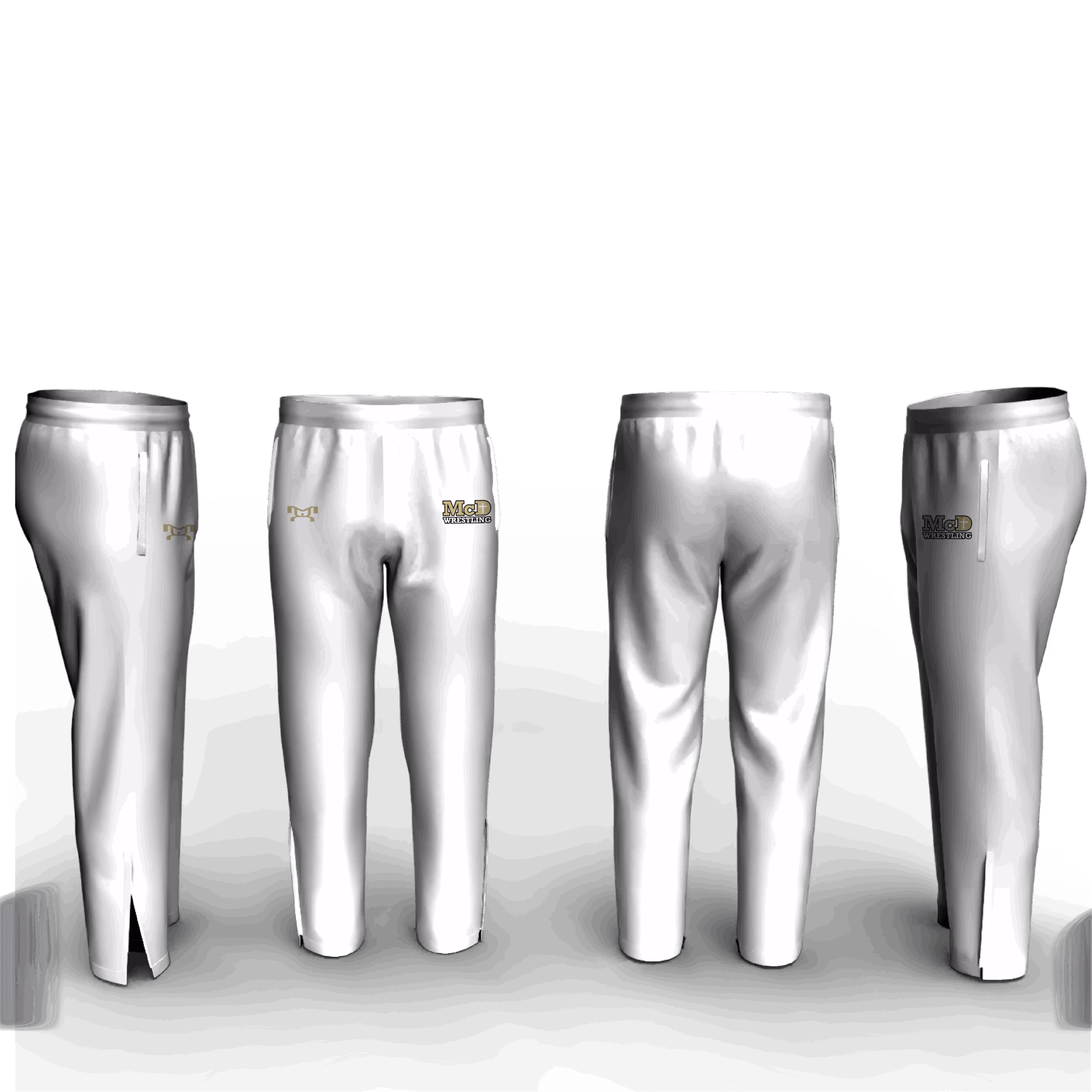 Bishop McDevitt High School White Athletic Pant (Tapered/Zipper)