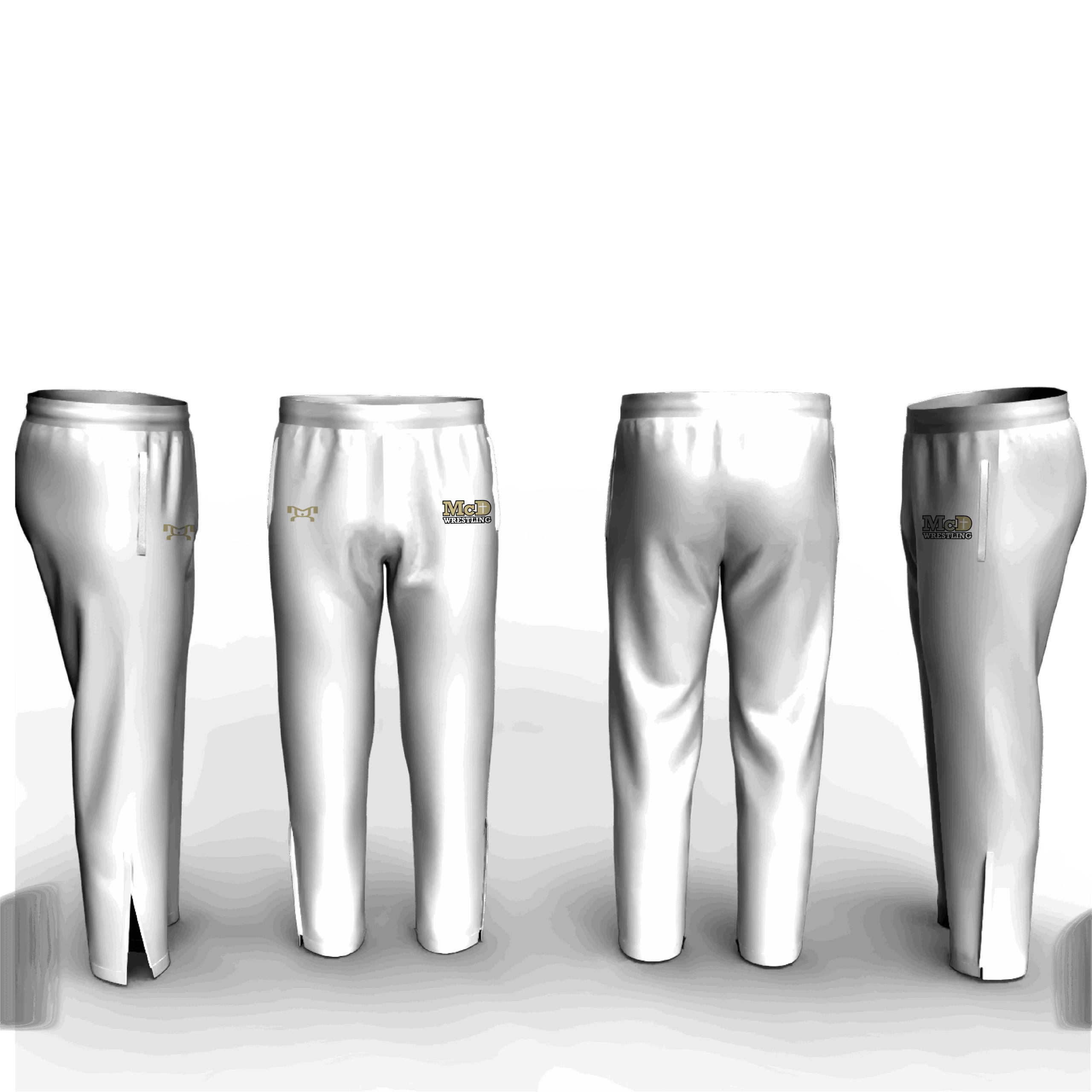 Bishop McDevitt High School White Athletic Pant (Tapered/Zipper)