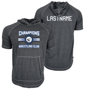 2025 Champions Wrestling Club Custom Heat Press Short Sleeve Hoodie T-Shirt
