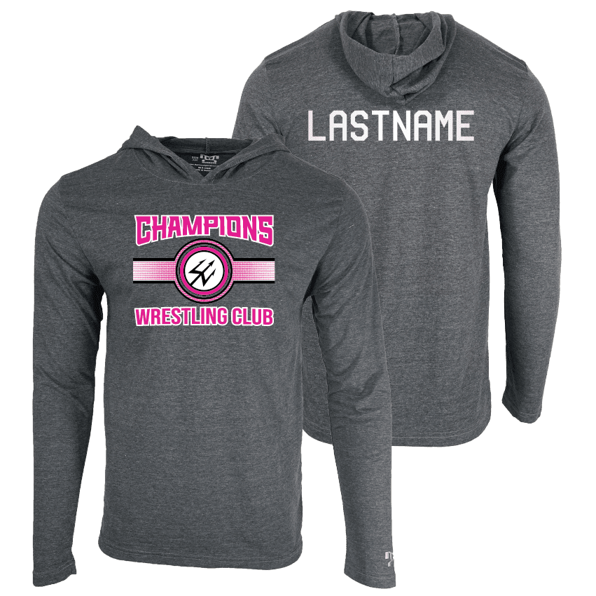 2025 Girls Champion Wrestling Club Custom Heat Press Long Sleeve Hoodie T-Shirt