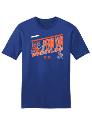 Penn Yan Youth Wrestling Blue Custom Heat Press Short Sleeve T-Shirt 2025