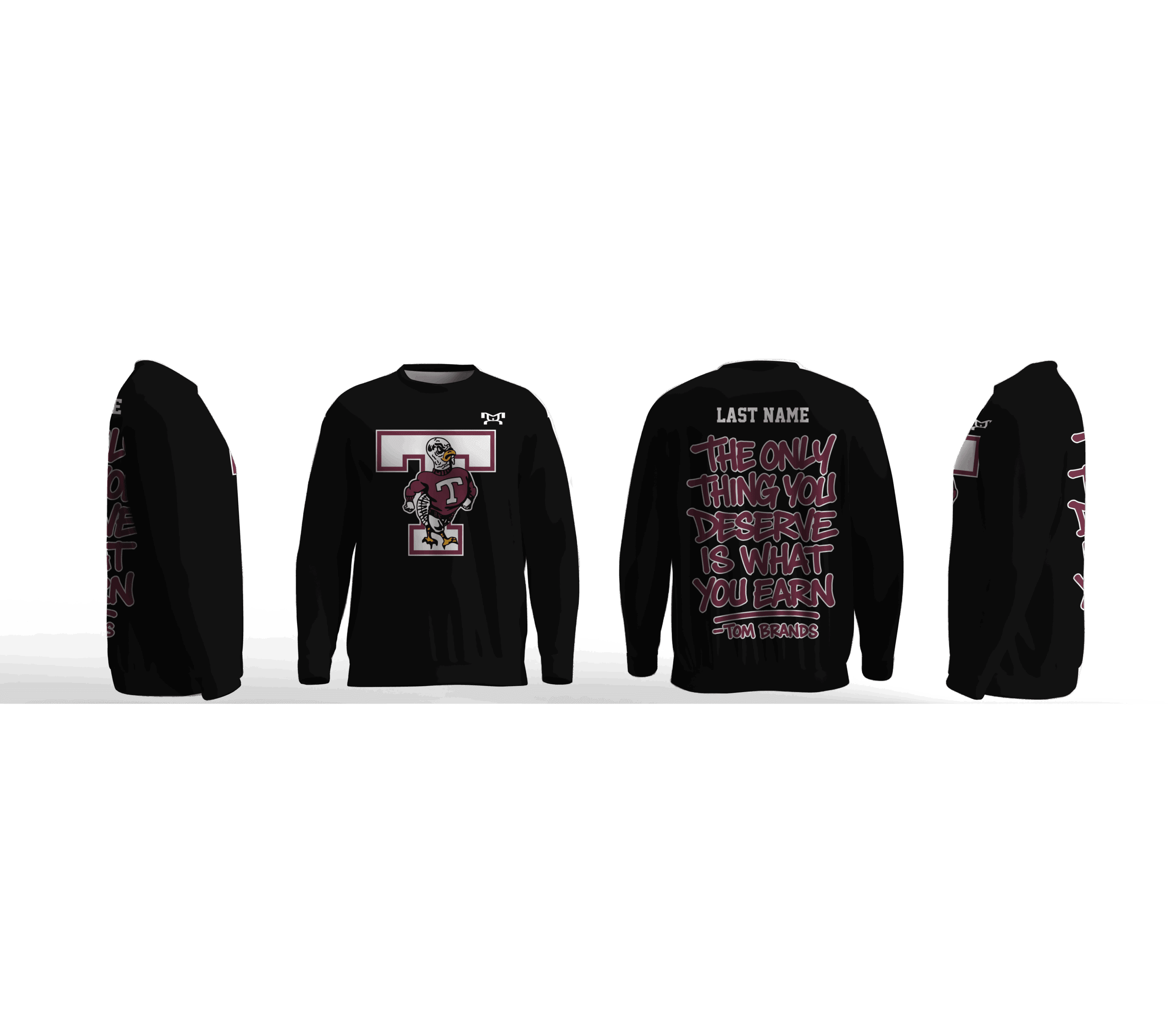 Tremont High School Wrestling Black Elite Sublimated Crewneck