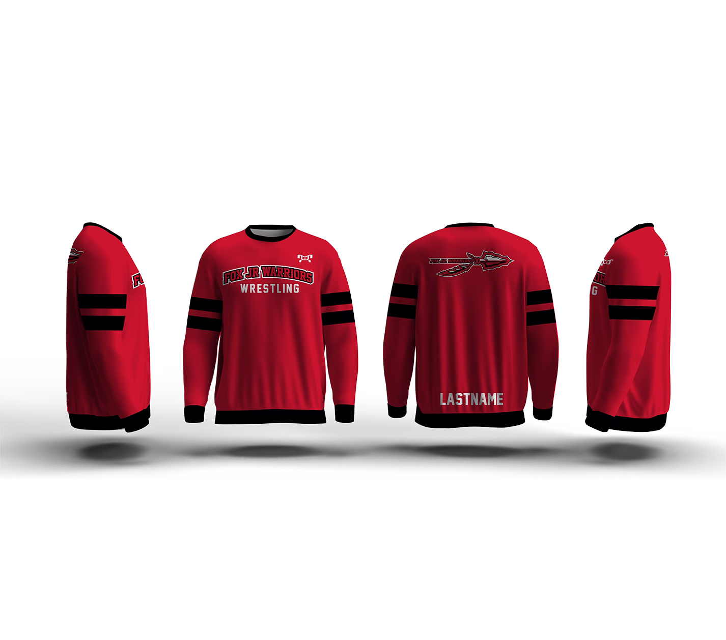 Fox Jr Warriors Wrestling Elite Sublimated Crewneck