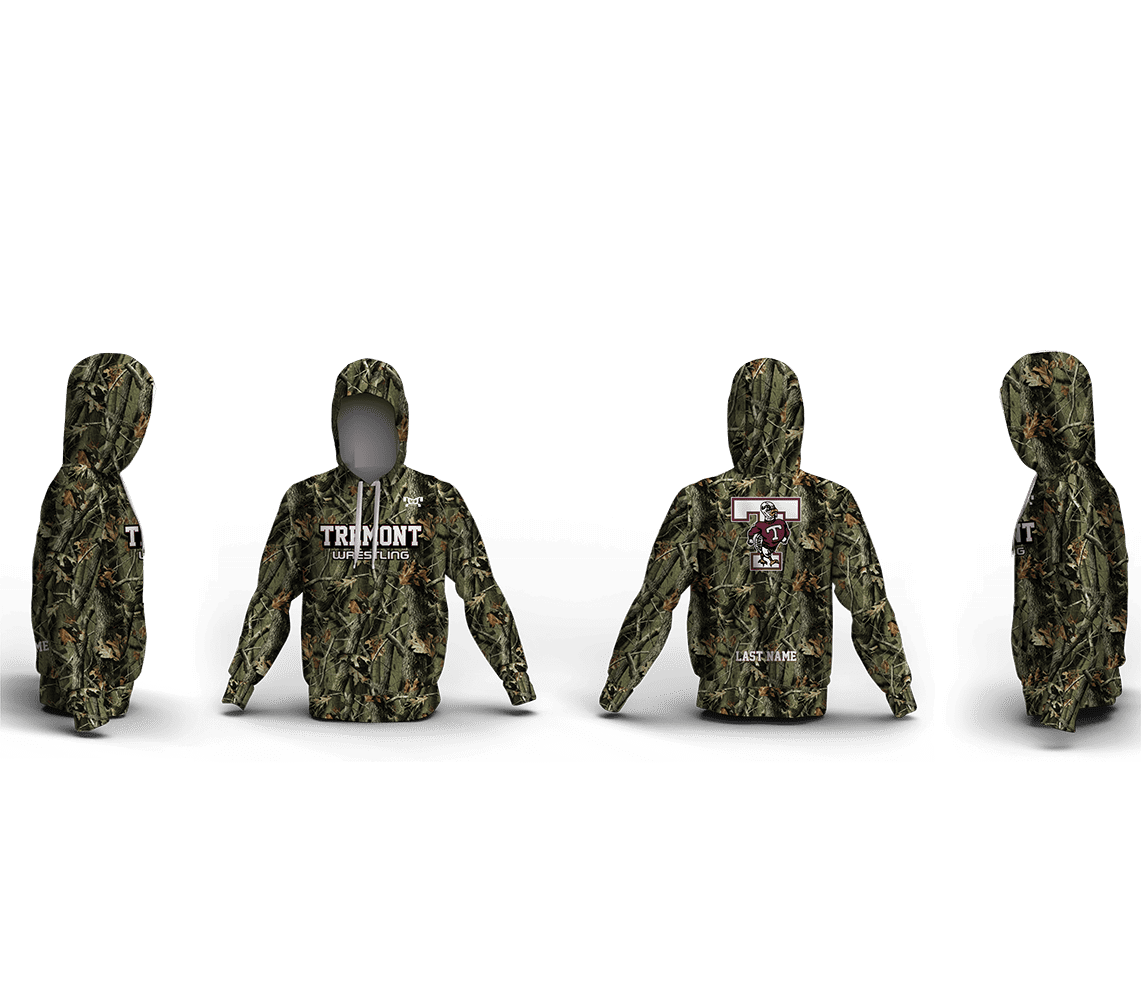 Tremont High School Wrestling CAMO WITH LOGO Elite Sublimated Hoodie