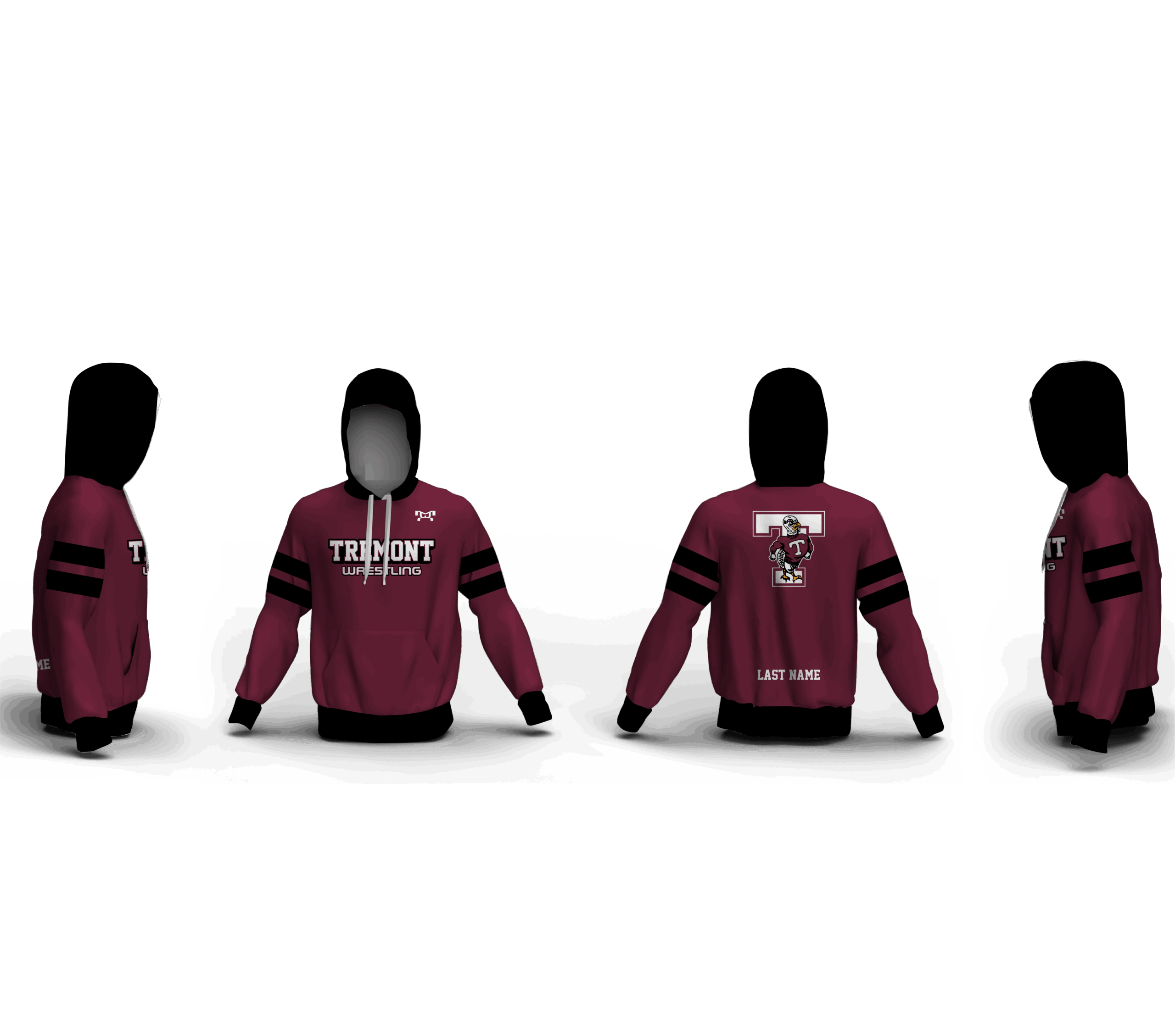 Tremont High School Wrestling MAROON Elite Sublimated Hoodie
