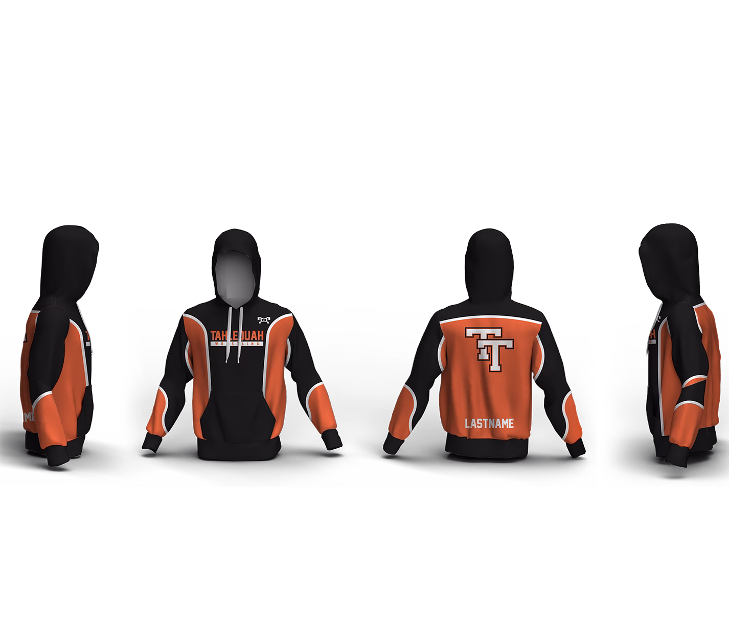Tahlequah Wrestling Club Orange Elite Sublimated Hoodie
