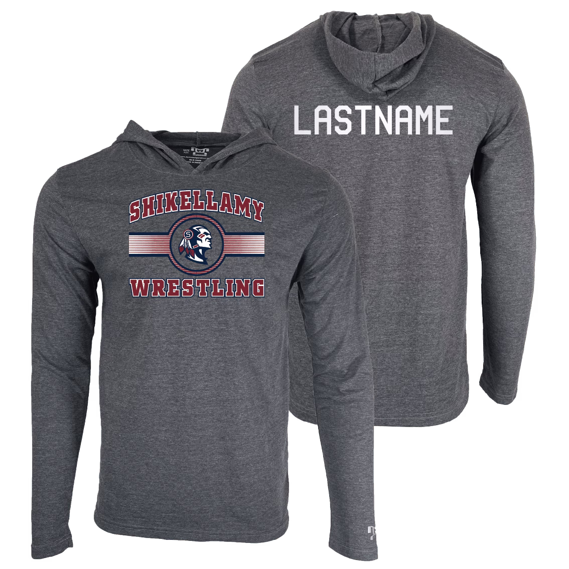 Shikellamy Wrestling Custom Heat Press Long Sleeve Hoodie T-Shirt
