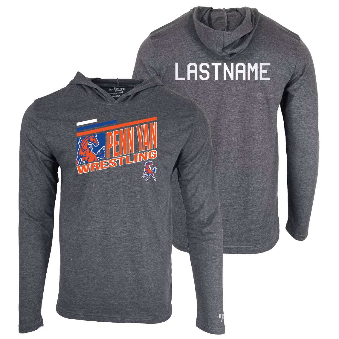 Penn Yan Youth Wrestling Custom Heat Press Long Sleeve Hoodie T-Shirt 2025
