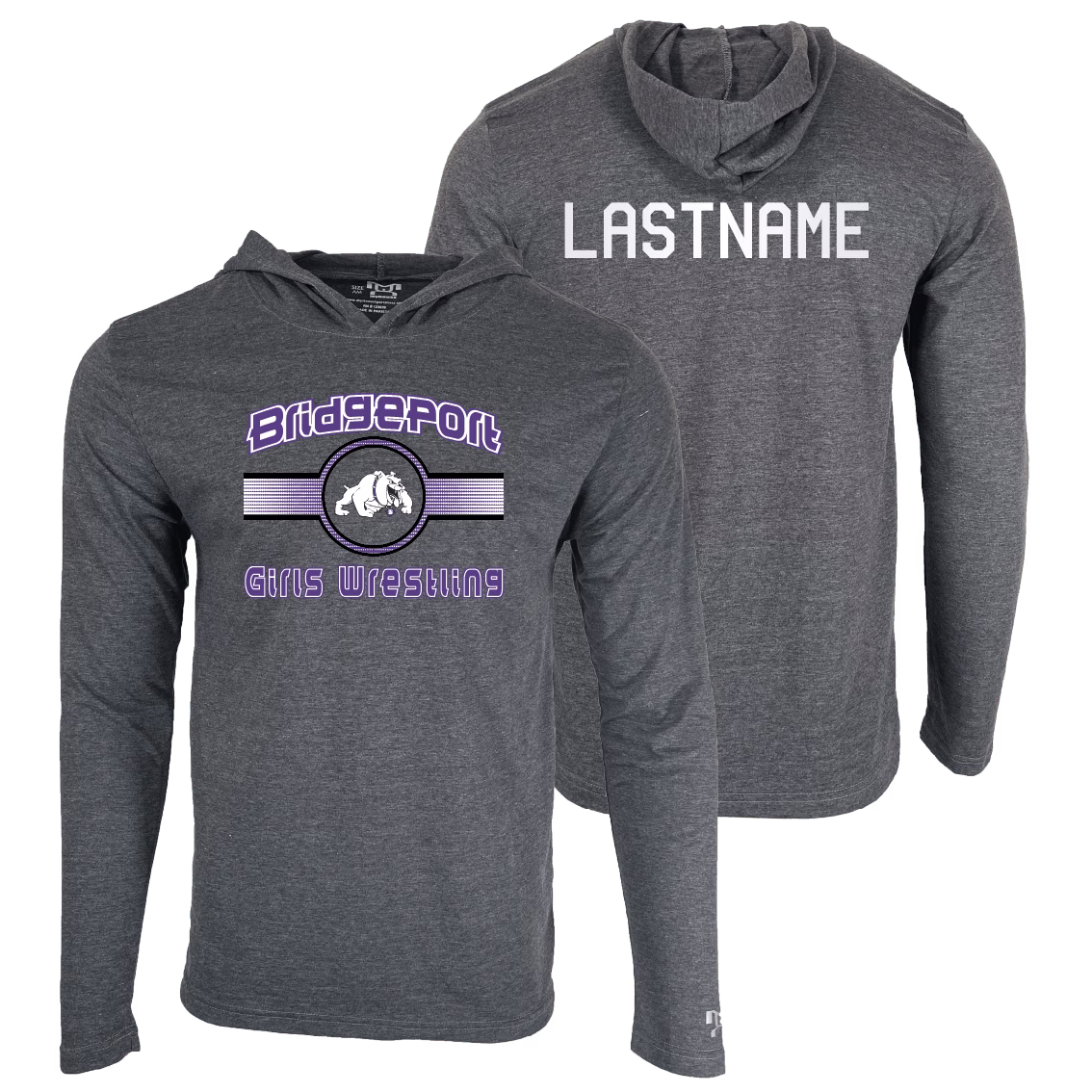 Bridgeport Girls Wrestling Custom Heat Press Long Sleeve Hoodie T-Shirt