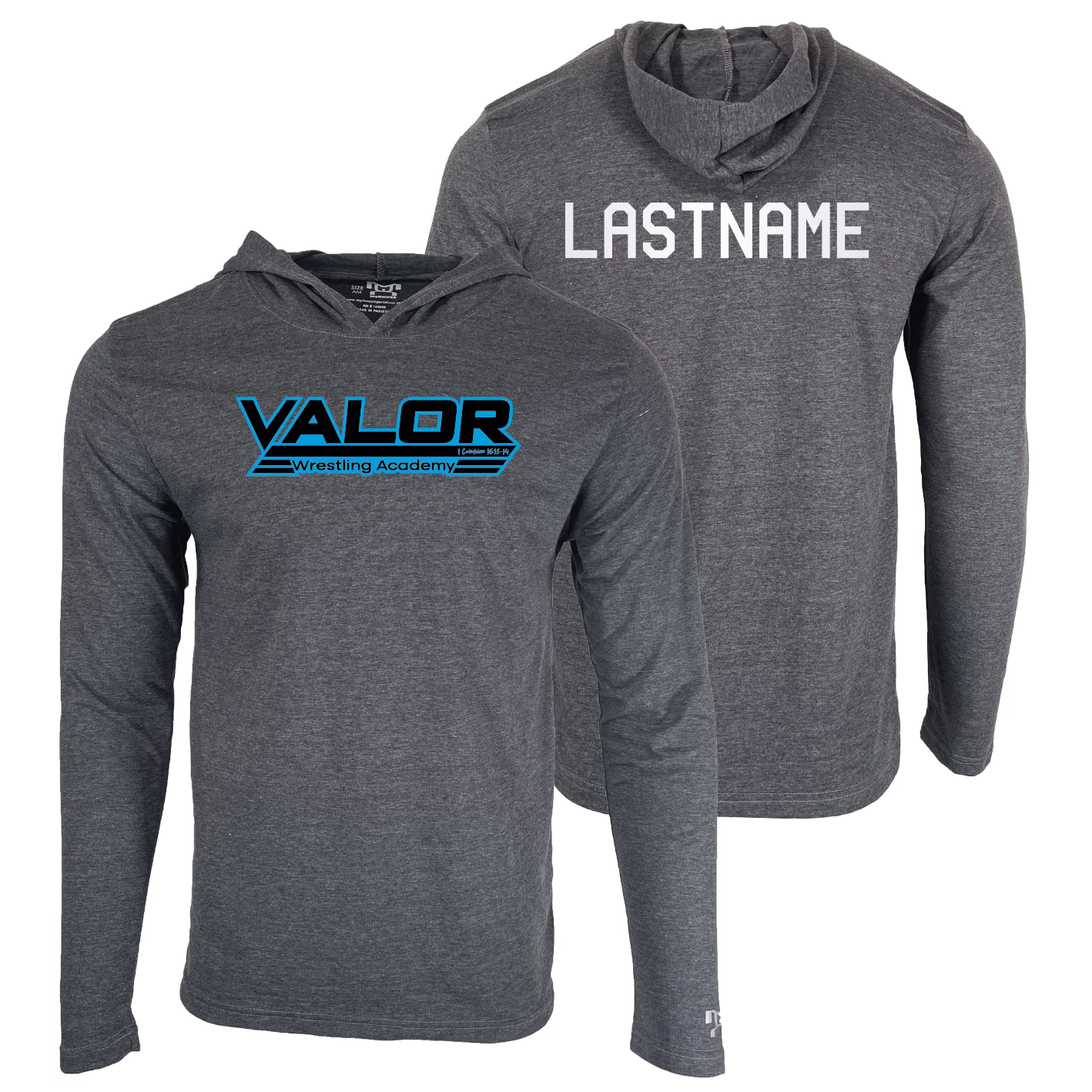 VALOR WRESTLING ACADEMY Custom Heat Press Long Sleeve Hoodie T-Shirt