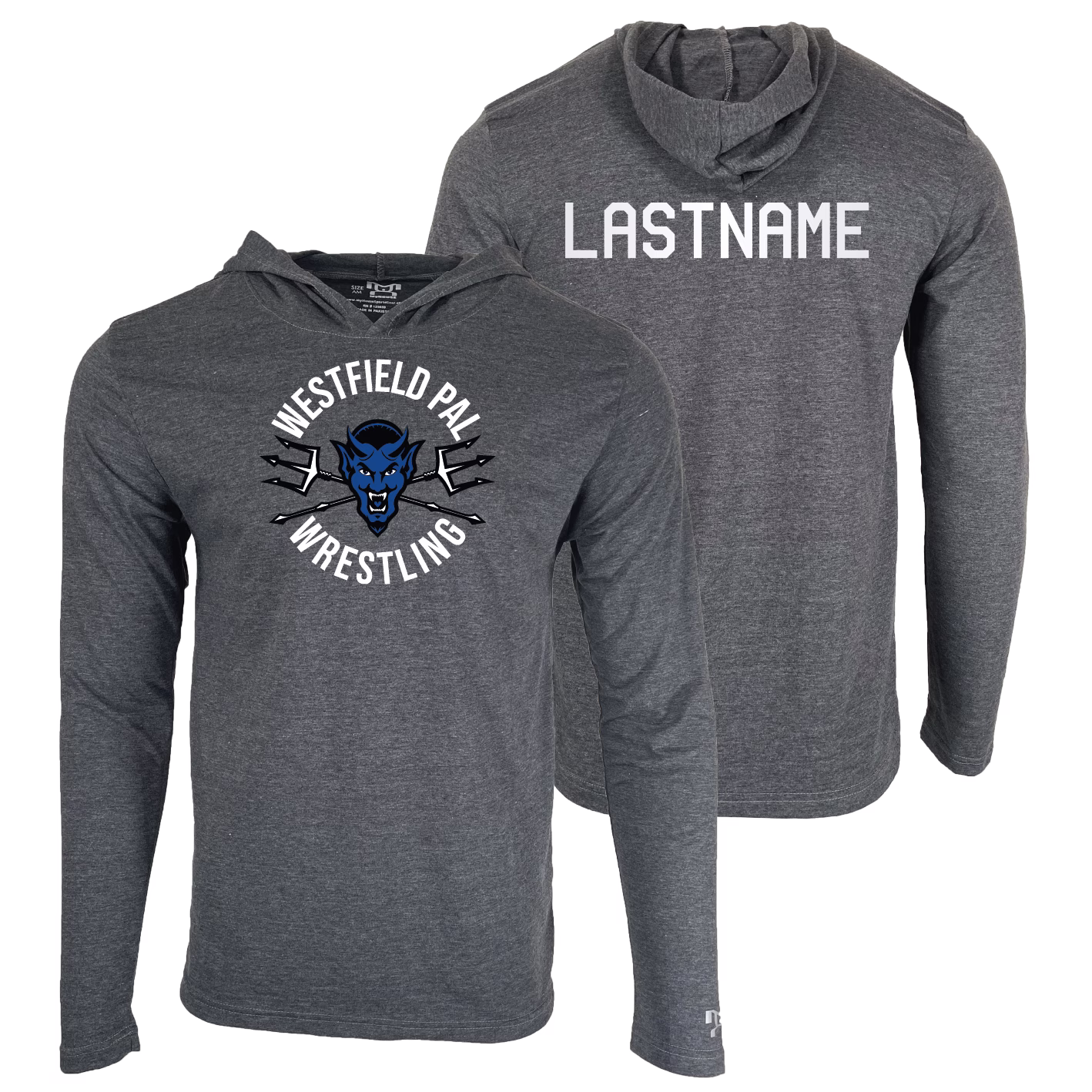 Westfield Youth Wrestling Custom Heat Press Long Sleeve Hoodie T-Shirt