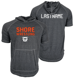 Jersey Shore Wrestling  Custom Heat Press Short Sleeve Hoodie T-Shirt
