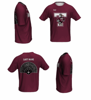 Tremont High School Wrestling Maroon Turkey Fan Loose Short Sleeve Dri-Fit