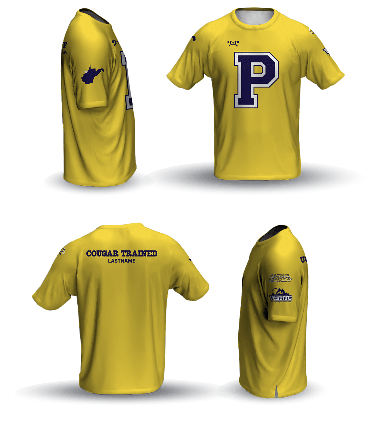 Parkersburg Youth Wrestling Yellow Loose Short Sleeve Dri-Fit