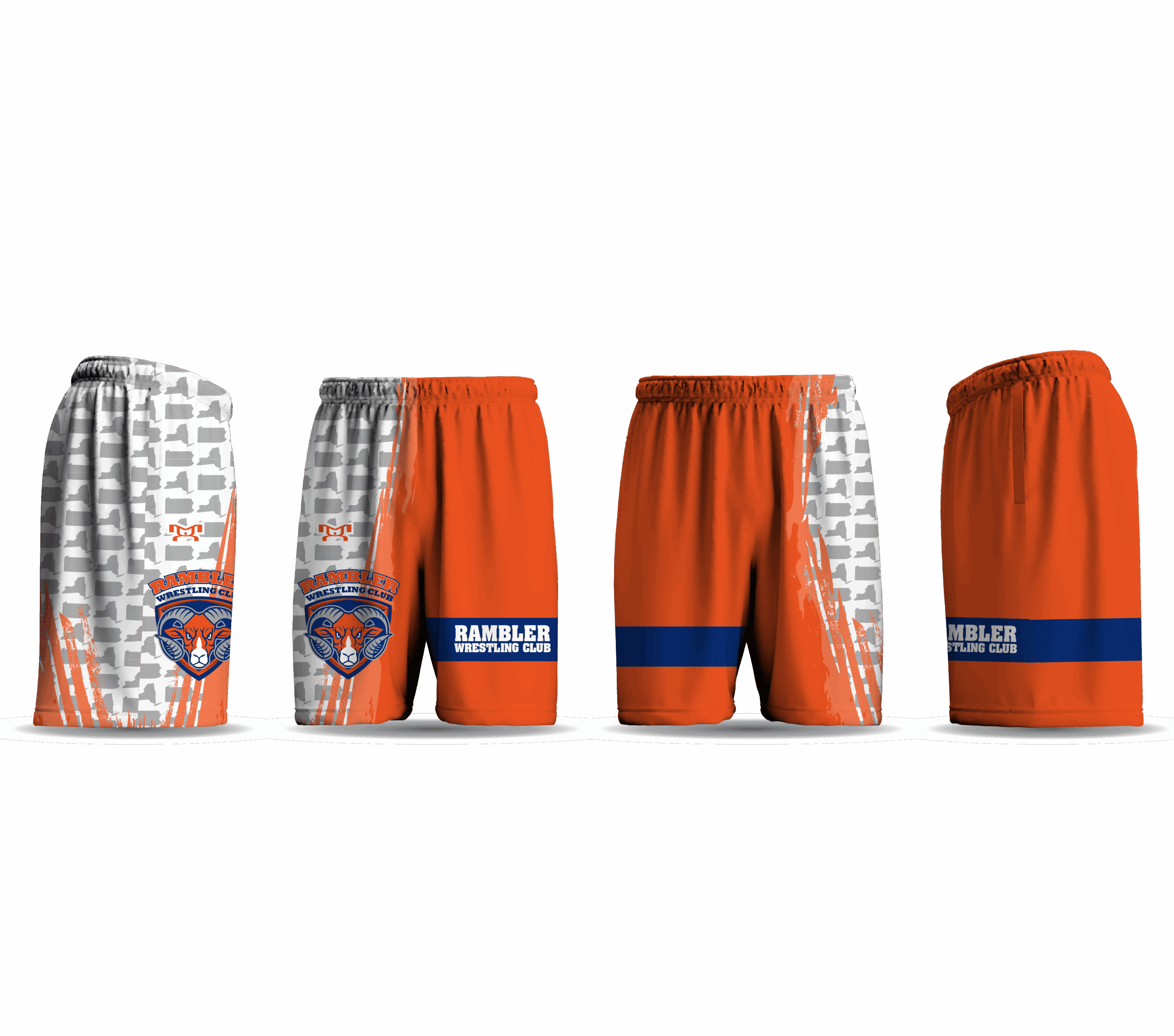 Rambler Wrestling Club Orange Evolve Mesh Short