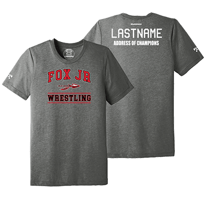 Fox Jr Warriors Wrestling Grey Address Of Champions Heat Press T Shirt