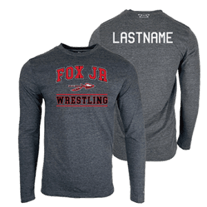 Fox Jr Warriors Wrestling Custom Heat Press Long Sleeve T-Shirt