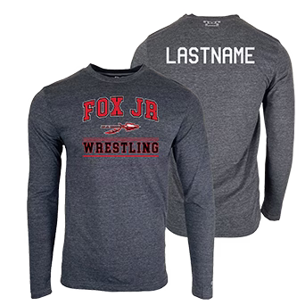 Fox Jr Warriors Wrestling Custom Heat Press Long Sleeve T-Shirt