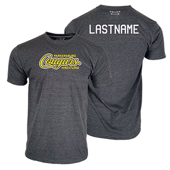 Parkersburg Youth Wrestling Dark Grey Custom Heat Press Short Sleeve T-Shirt