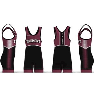 Tremont High School Wrestling T BIRDS MAROON Men's Singlet