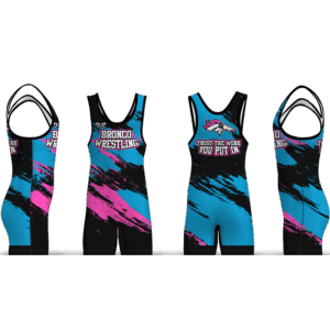 Bronco Wrestling Club Neon Grunge Men's Singlet