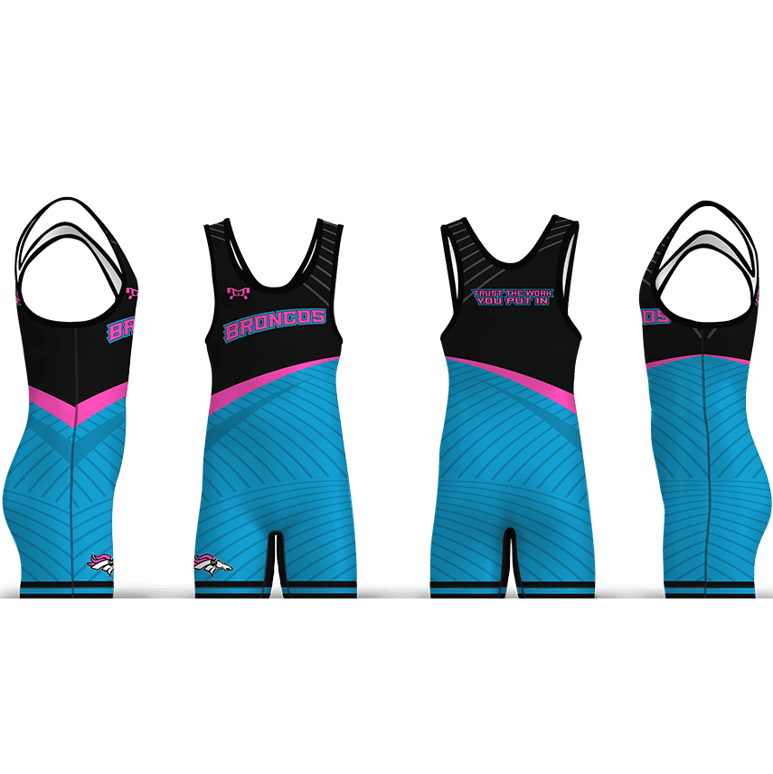 Bronco Wrestling Club Neon Swoop Men's Singlet