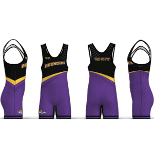 Bronco Wrestling Club Black & Purple Men's Singlet