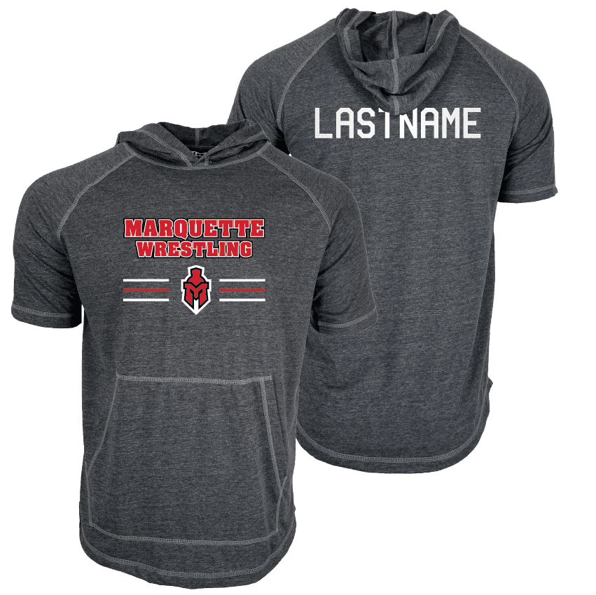 Marquette HS Custom Heat Press Short Sleeve Hoodie T-Shirt
