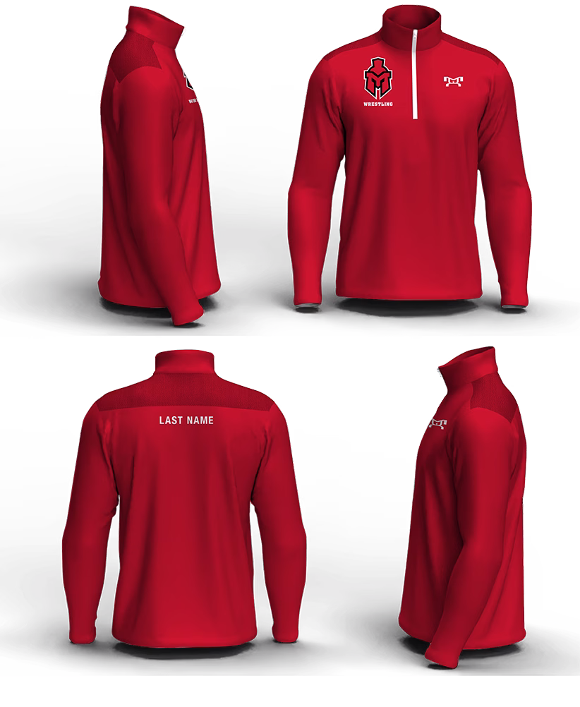 Marquette HS Red Men's Mid-Weight Custom Quarter Zip