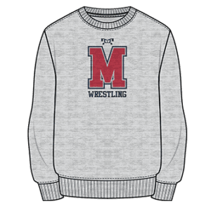 MAVERICKS WRESTLING Custom Sublimated Decal Grey Crewneck
