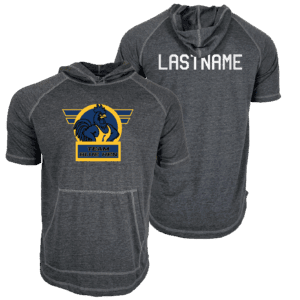 Team Blue Hen Custom Heat Press Short Sleeve Hoodie T-Shirt