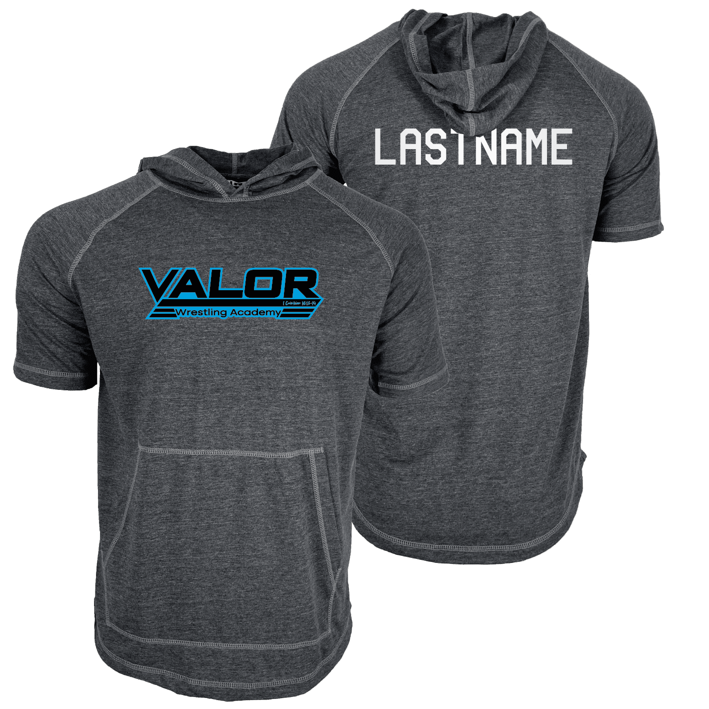 VALOR WRESTLING ACADEMY Custom Heat Press Short Sleeve Hoodie T-Shirt