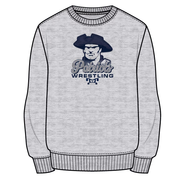 Patriots WC Parkersburg Custom Sublimated Decal Grey Crewneck