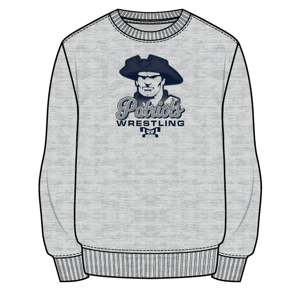 Patriots WC Parkersburg Custom Sublimated Decal Grey Crewneck