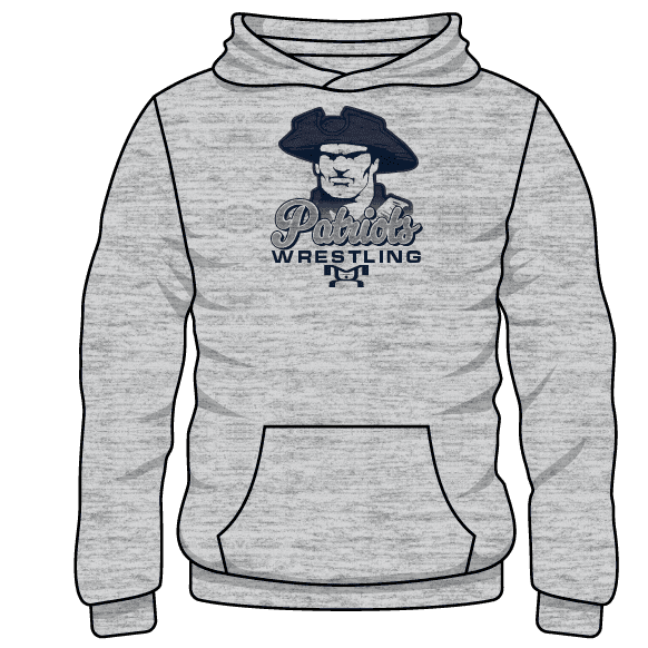 Patriots WC Parkersburg Custom Sublimated Decal Grey Hoodie