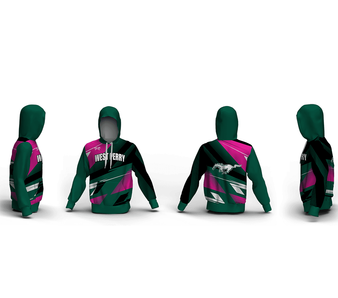 West Perry Mustangs Custom Unisex Sublimated Hoodie