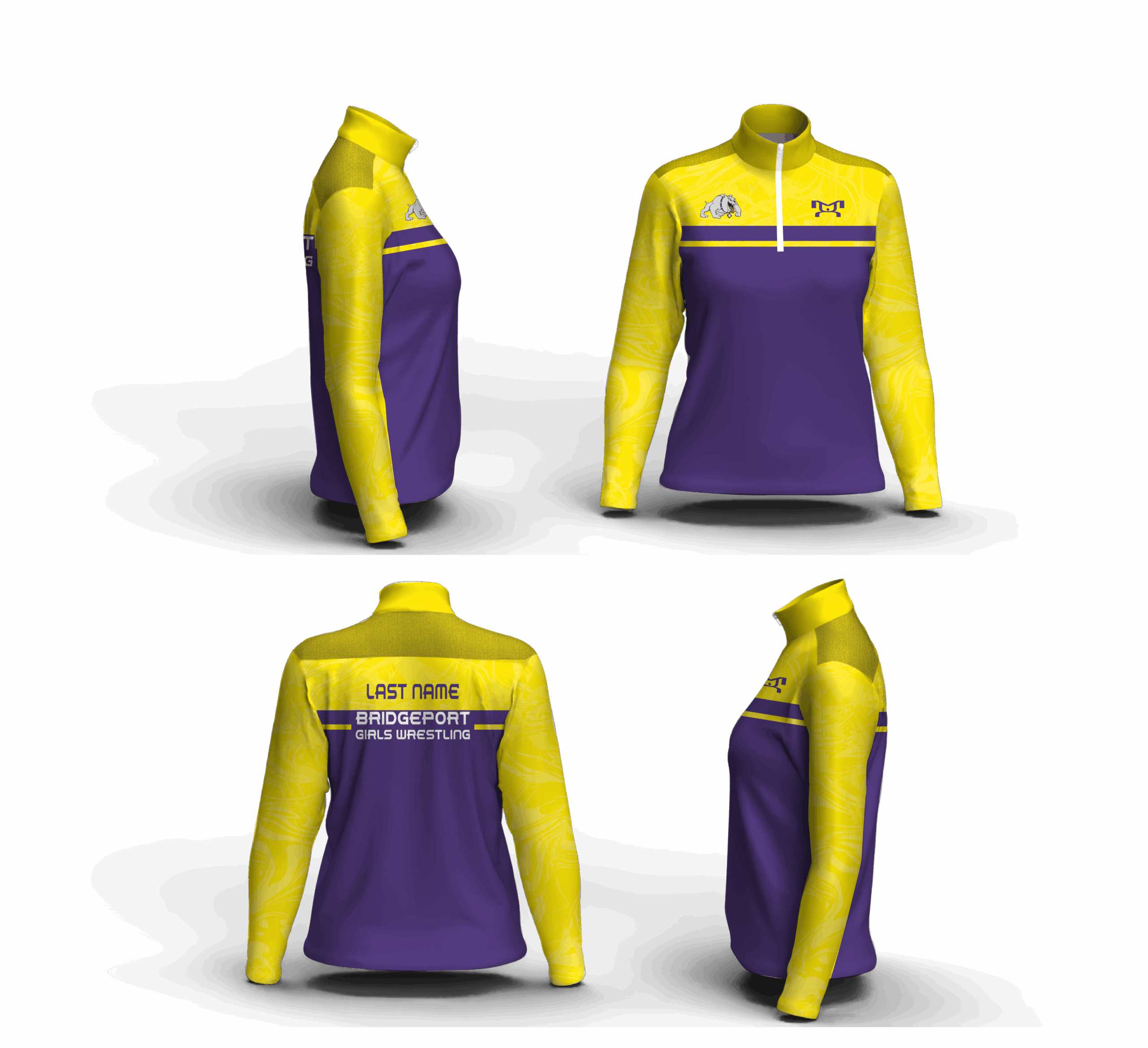 Bridgeport Girls Wrestling Women's Mid-Weight Quarter Zip