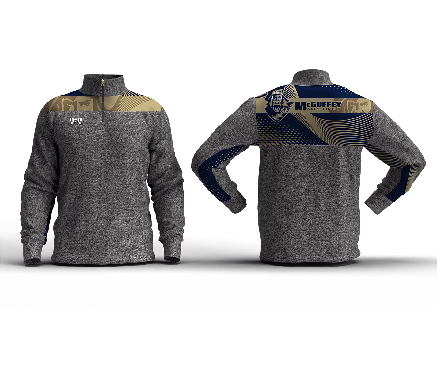 McGuffey Wrestling Box Stripe Slim Cut Quarter Zip