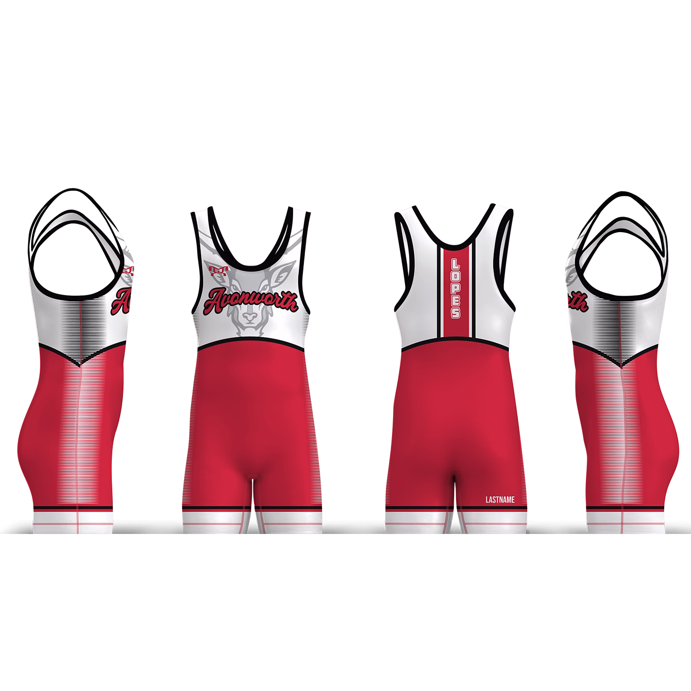 Avonworth Wrestling Club Red And White Men's Singlet