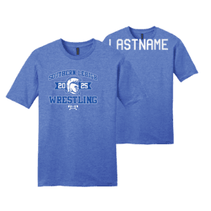 2025 Southern Lehigh Youth Wrestling Royal Custom Heat Press Short Sleeve T-Shirt