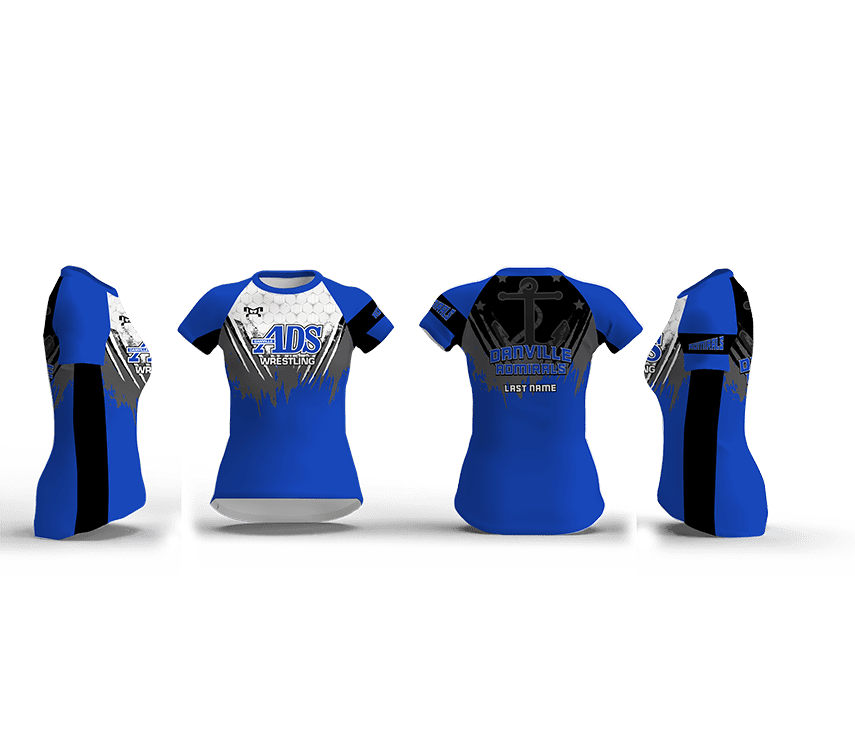 Danville Admirals Wrestling ROYAL Women's Compression Short Sleeve Shirt