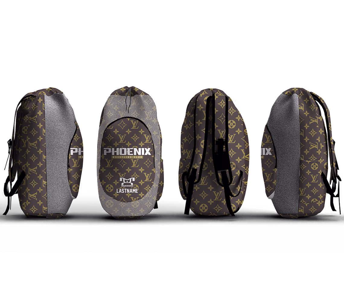Phoenix Wrestling Club Brown Sublimated Custom Gear Bag