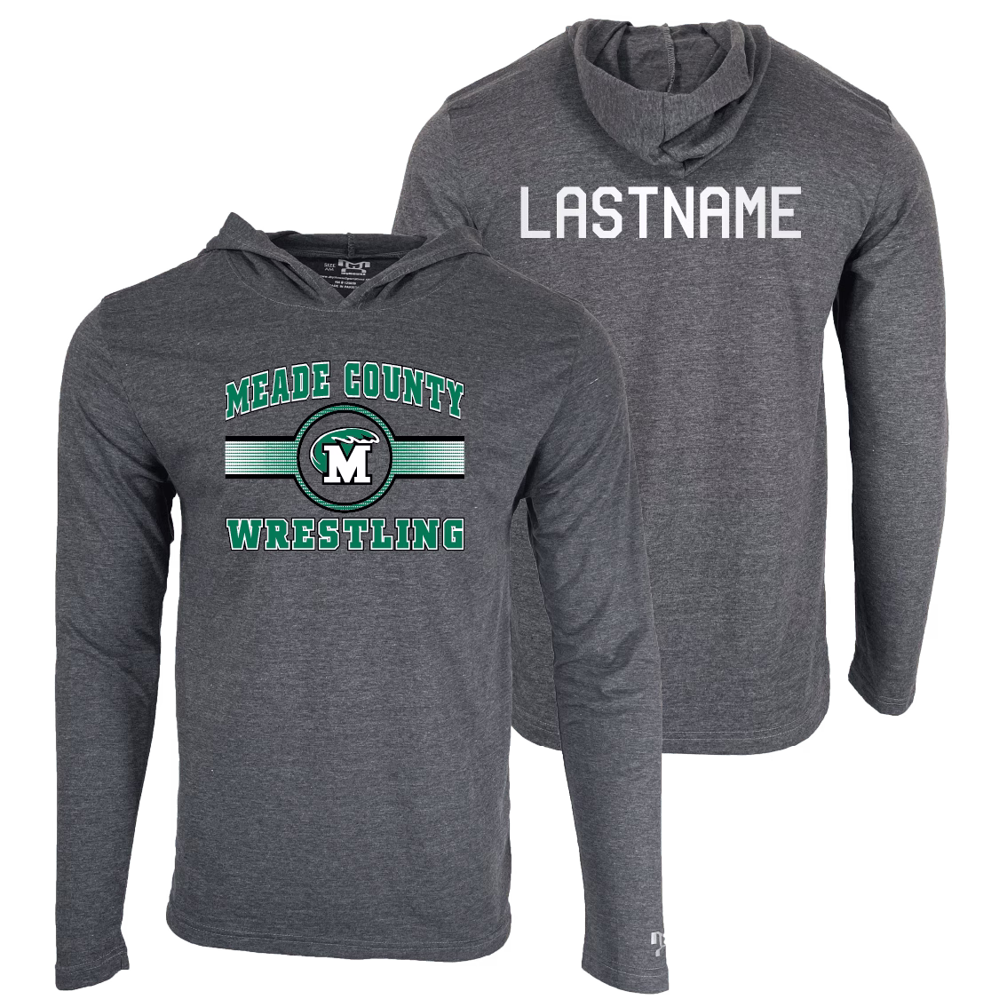 Meade County Wrestling Custom Heat Press Long Sleeve Hoodie T-Shirt