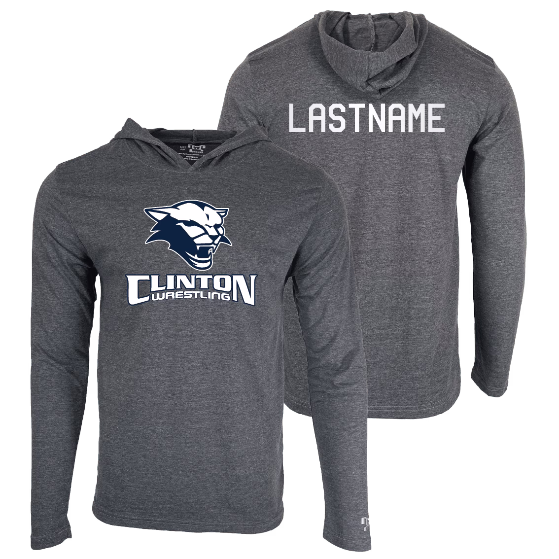 Clinton High School Custom Heat Press Long Sleeve Hoodie T-Shirt