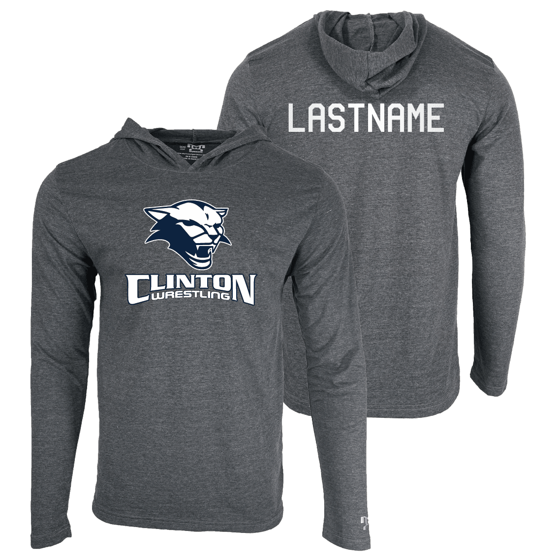 Clinton High School Custom Heat Press Long Sleeve Hoodie T-Shirt