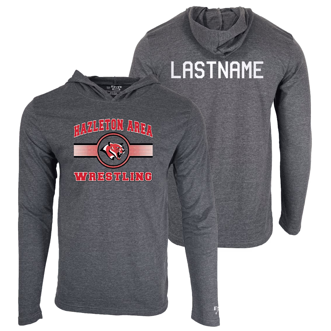 Hazleton Area Wrestling Custom Heat Press Long Sleeve Hoodie T-Shirt